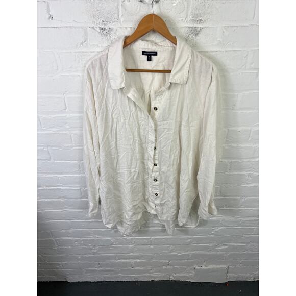 Universal Standard Women's Regular Button Up Shirt Long Sleeve Off-White Size M - Picture 1 of 5